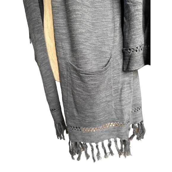 🍁 BUNDLE ONLY - 5/$15 Sonoma Fringe Open Cardigan,, Blue, Size Petite Large - Picture 3 of 4